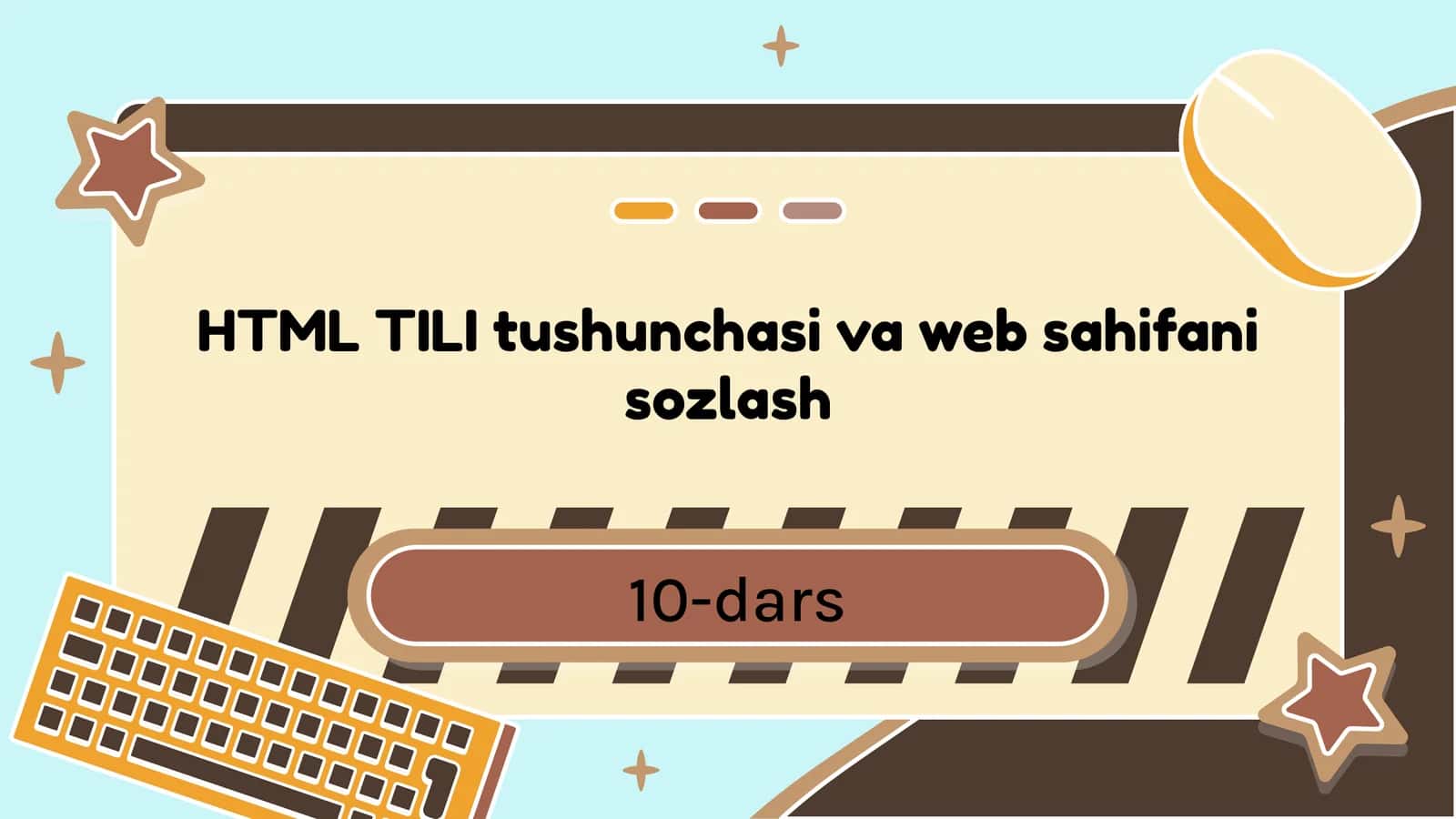HTML TILI tushunchasi va web sahifani sozlash 1