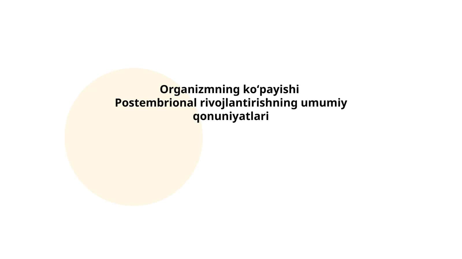Organizmning koʻpayishi 1