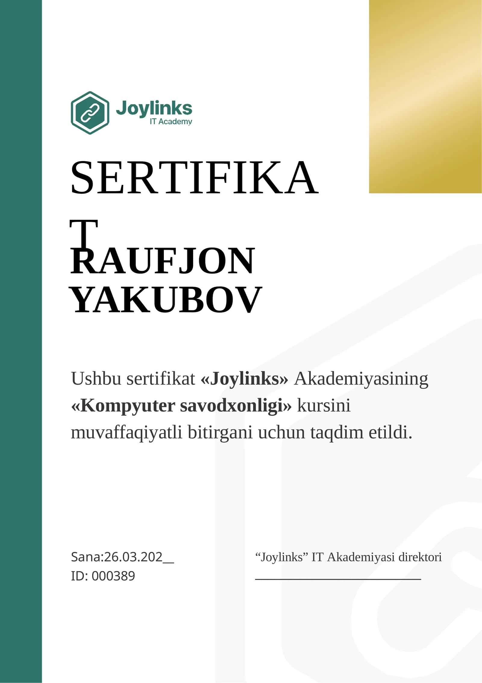 SERTIFIKAT ppt formatda 1