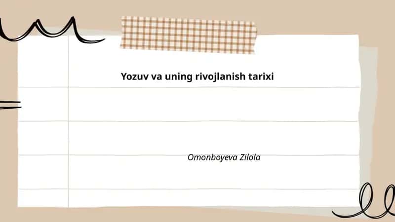 Yozuv va uning rivojlanish tarixi 1