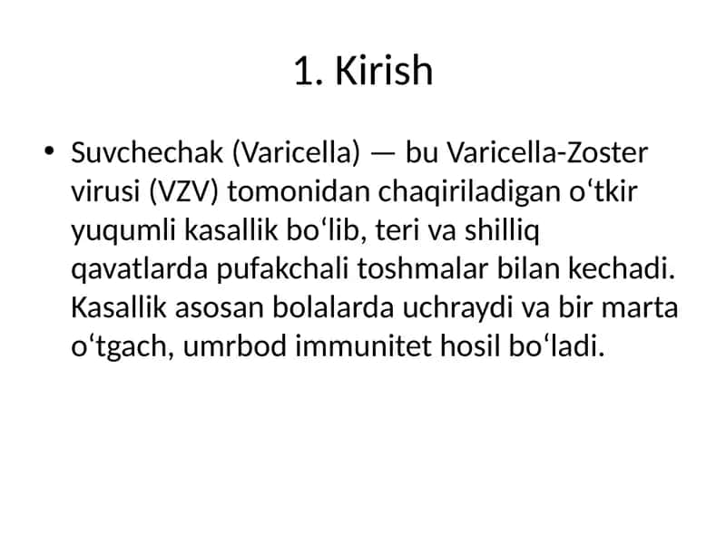 Suvchechak (Varicella) 1