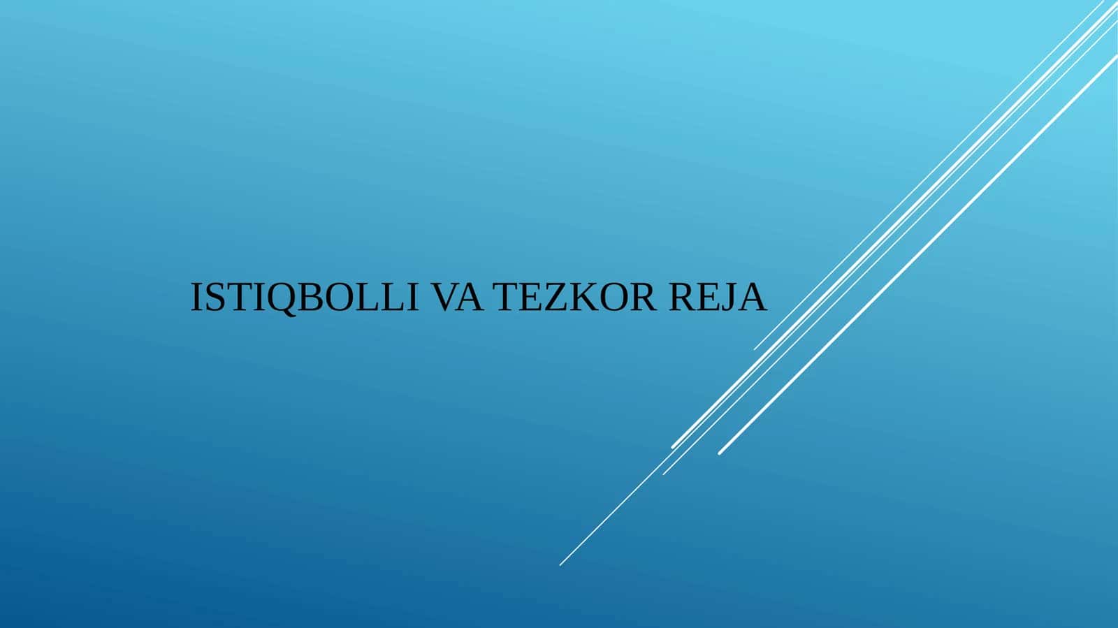 ISTIQBOLLI VA TEZKOR REJA 1
