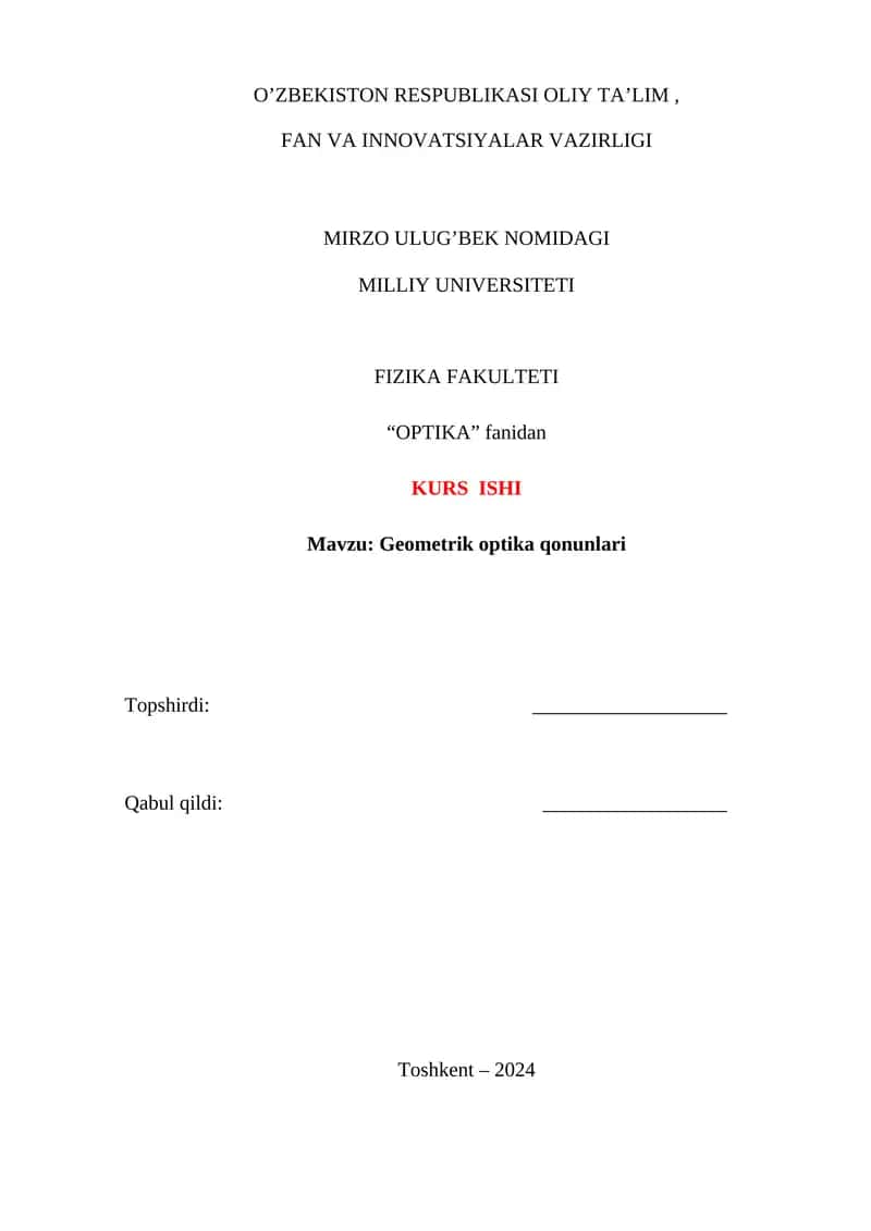 Geometrik optika qonunlari 1