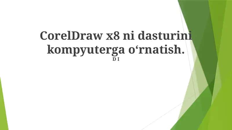 CorelDraw X8 ni dasturini kompyuterga oʻrnatish 1