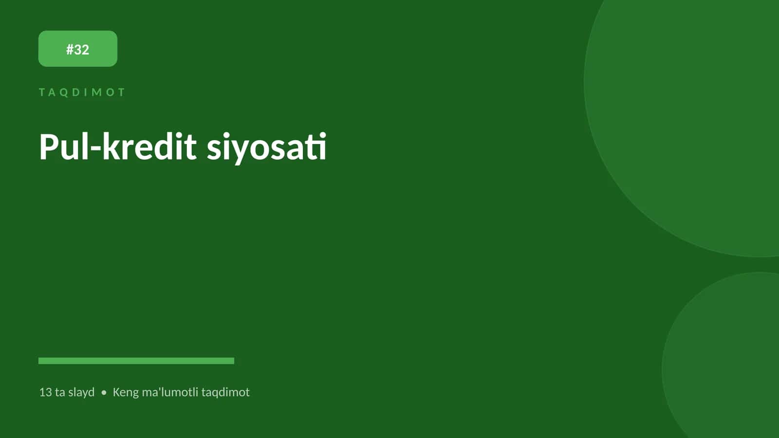 Pul-kredit siyosati 1