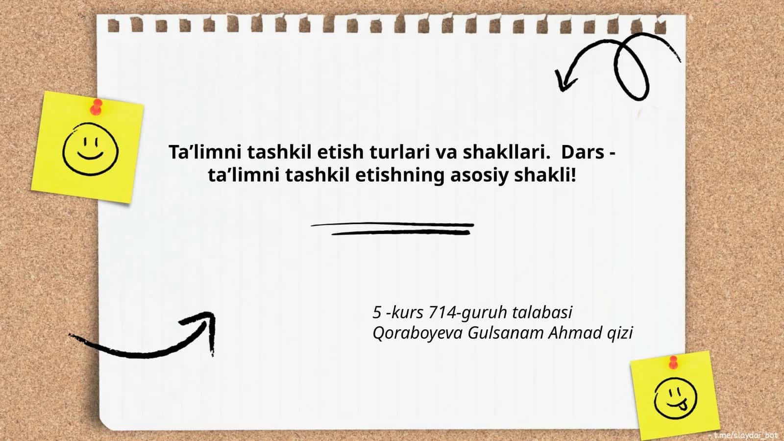 Taʼlim ni tashkil etish turlari va shakllari 1
