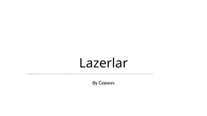 Lazerlar 1