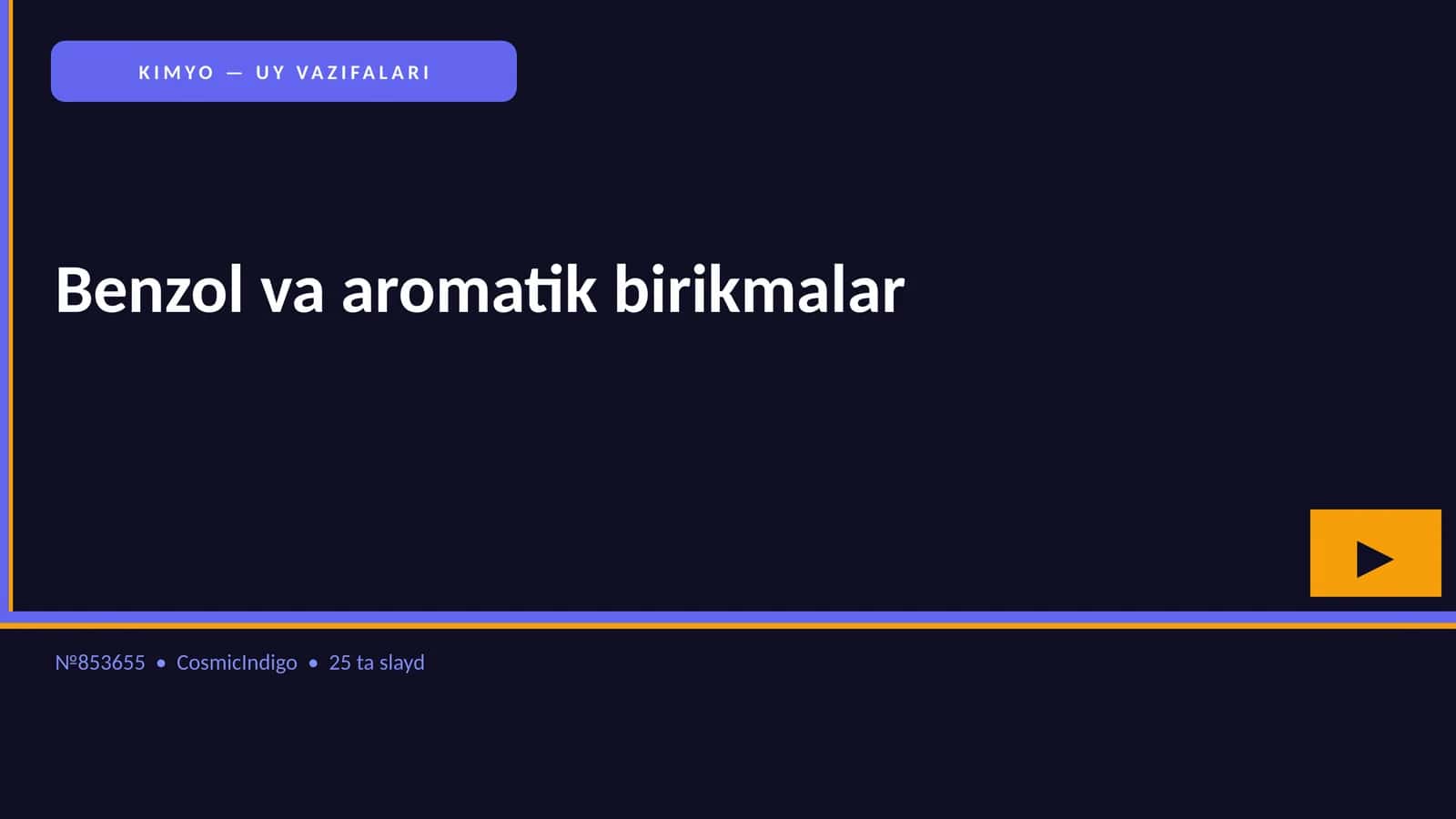 KIMYO — UY VAZIFALARI 1