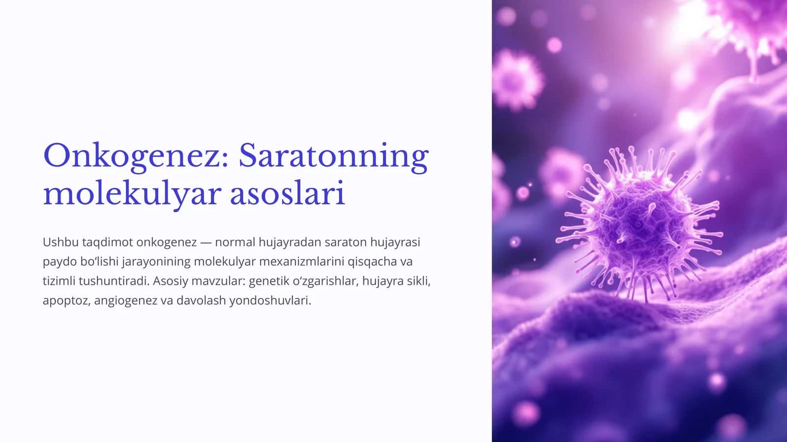 Onkogenez: Saratonning molekulyar asoslari 1