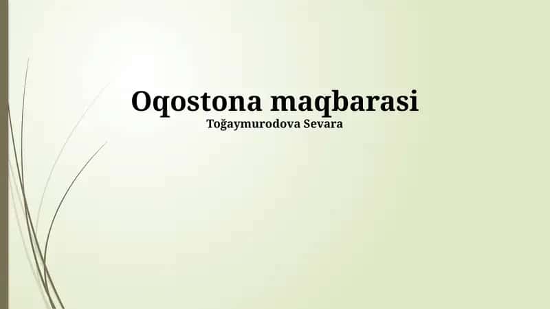 Oqostona maqbarasi 1
