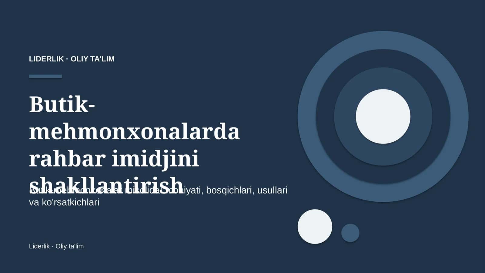 Butik-mehmonxonalarda rahbar imidjini shakllantirish 1