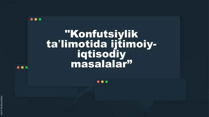 Konfutsiyliktaʼlimoti iqtisodiymasalalar 1