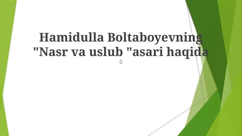 Nasr va uslub 1