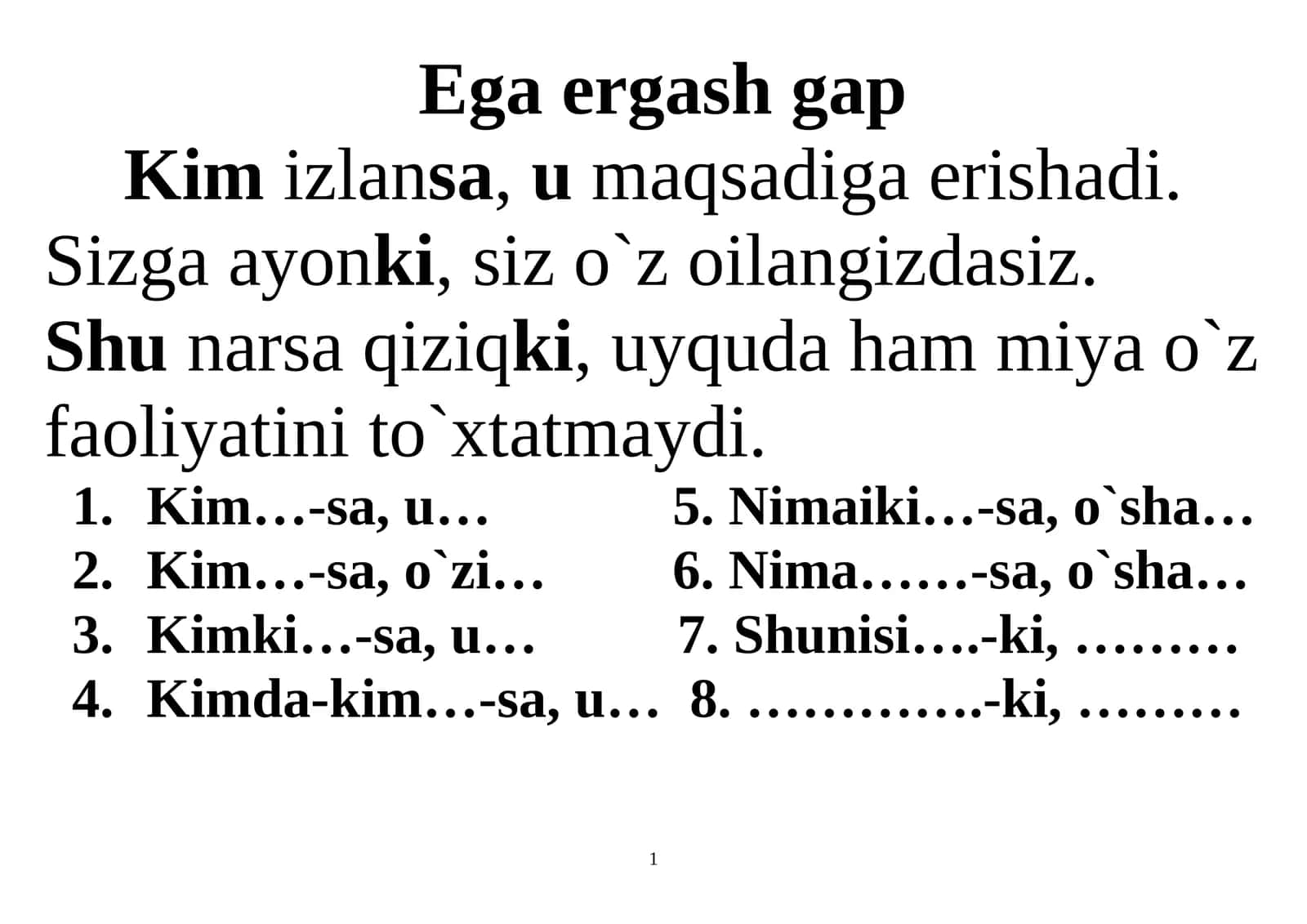 Aniqlovchi ergash gap 1