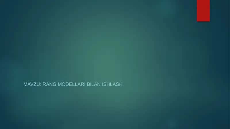 RGB rang modeli 1