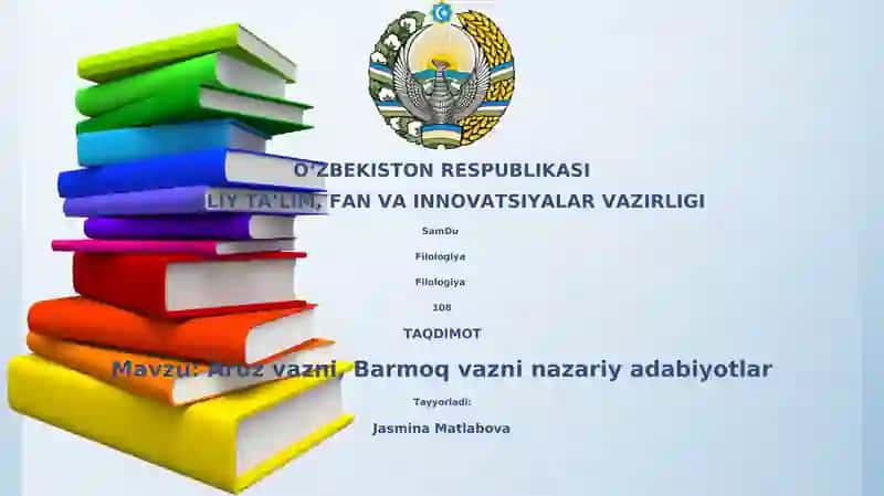 Aruz vazni, Barmoq vazni nazariy adabiyotlar
