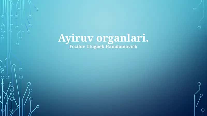 Ayiruv organlari 1