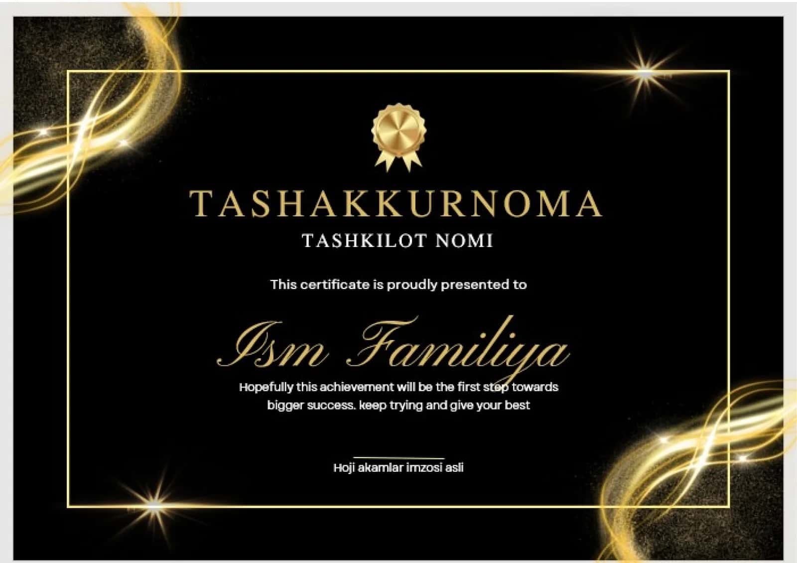 Tashakkurnoma 1