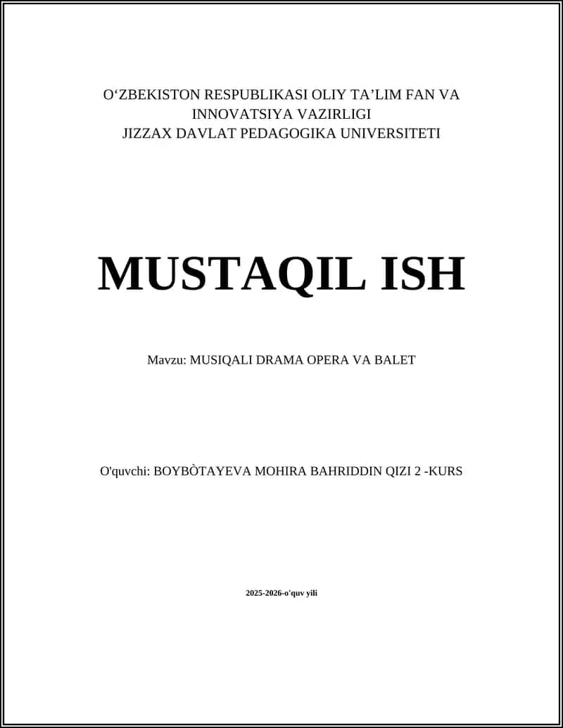 MUSIQALI DRAMA OPERA VA BALET 1