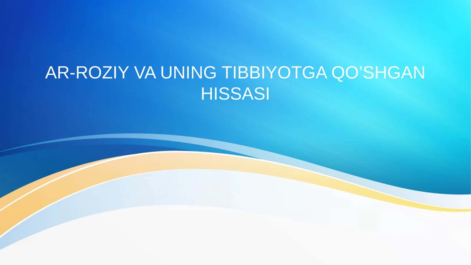 ARROZIYNING TIBBIYOTGA QOSHGAN HISSASI 1