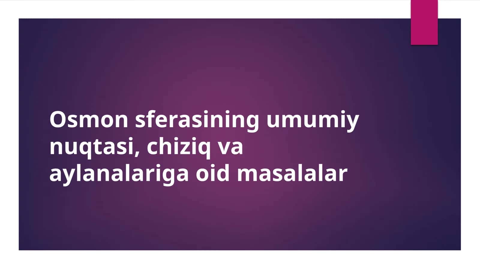 Osmon sferasining asosiy tushunchalari 1