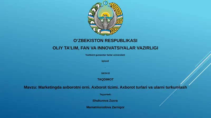 Marketingda axborotni orni 1