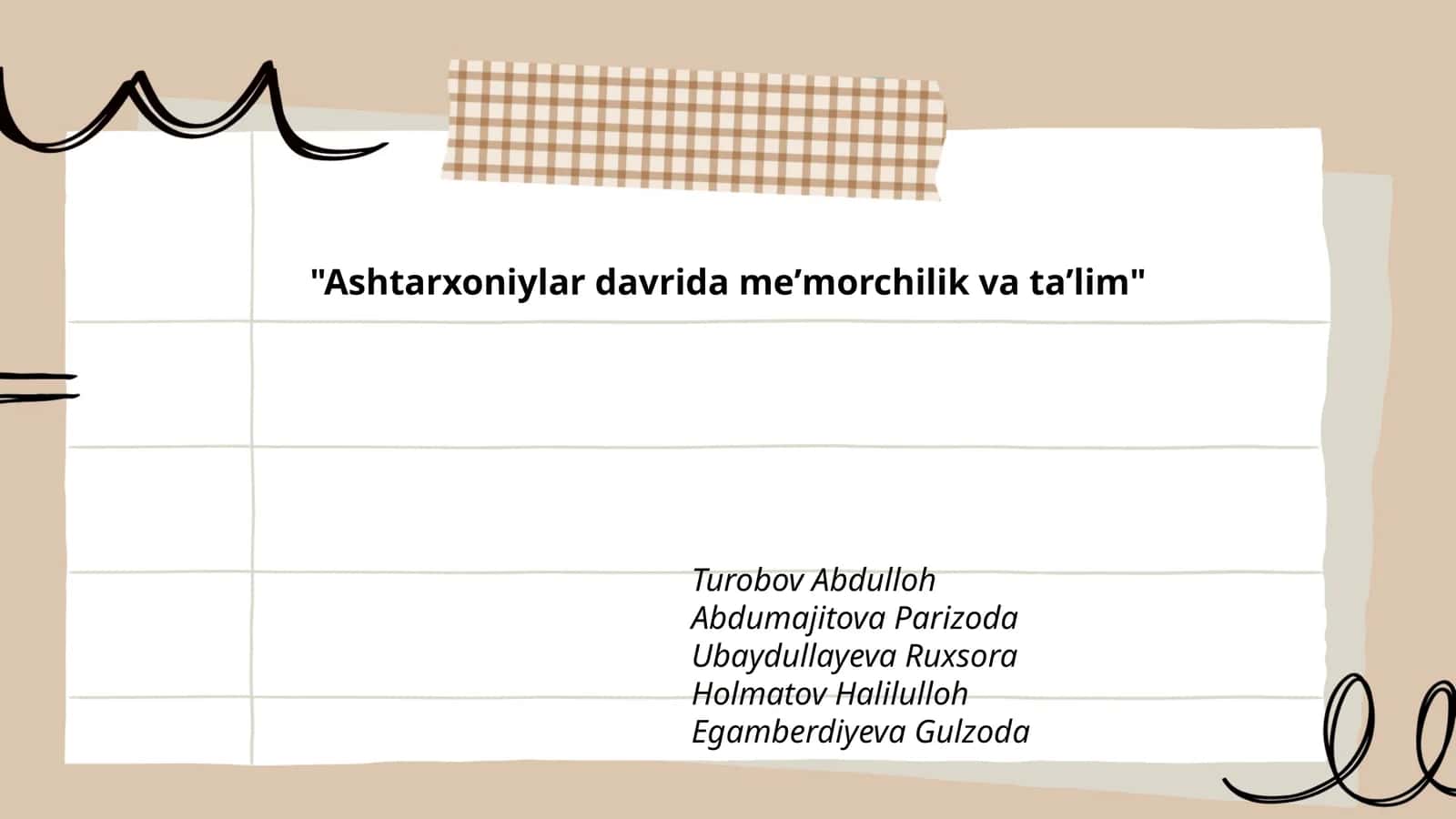 Ashtarxoniylar davrida meʼmorchilik va taʼlim 1