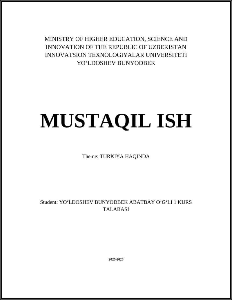 TURKIYA HAQINDA 1