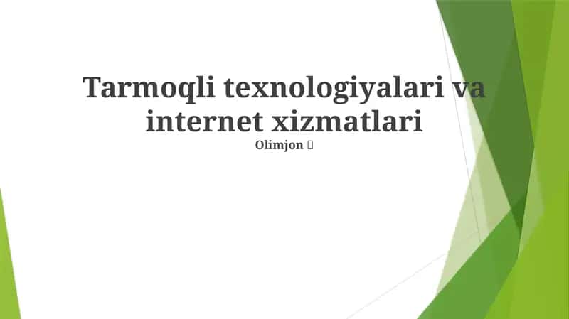 Bulut Texnologiyalari va Internet Xizmatlari 1