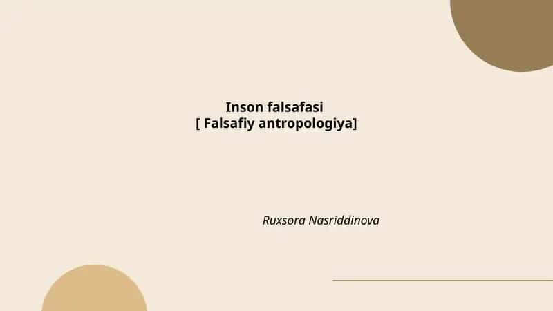 Falsafiy antropologiya 1
