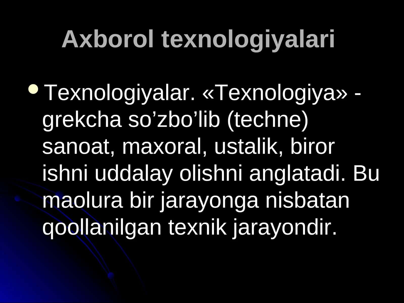Axborol texnologiyalari 1