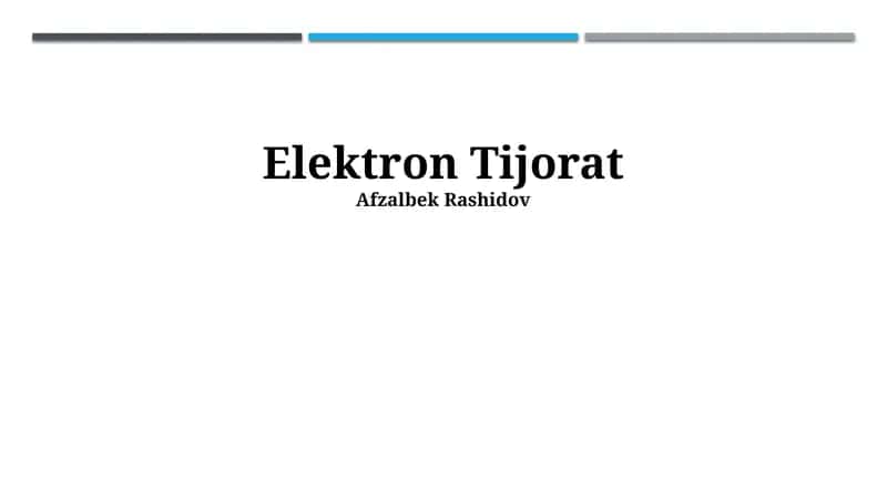 Elektron Tijorat 1