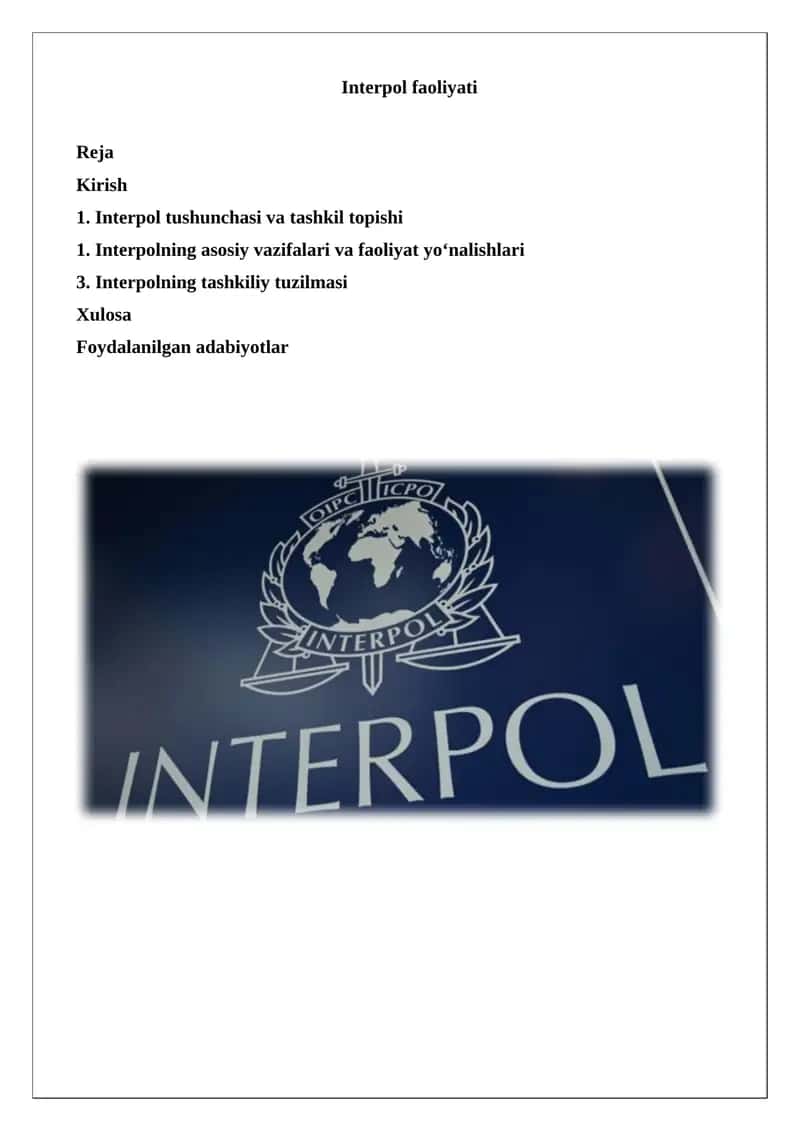 Interpol faoliyati 1