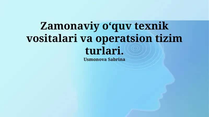 Mobil Operatsion Tizimlar va Ta'lim 1