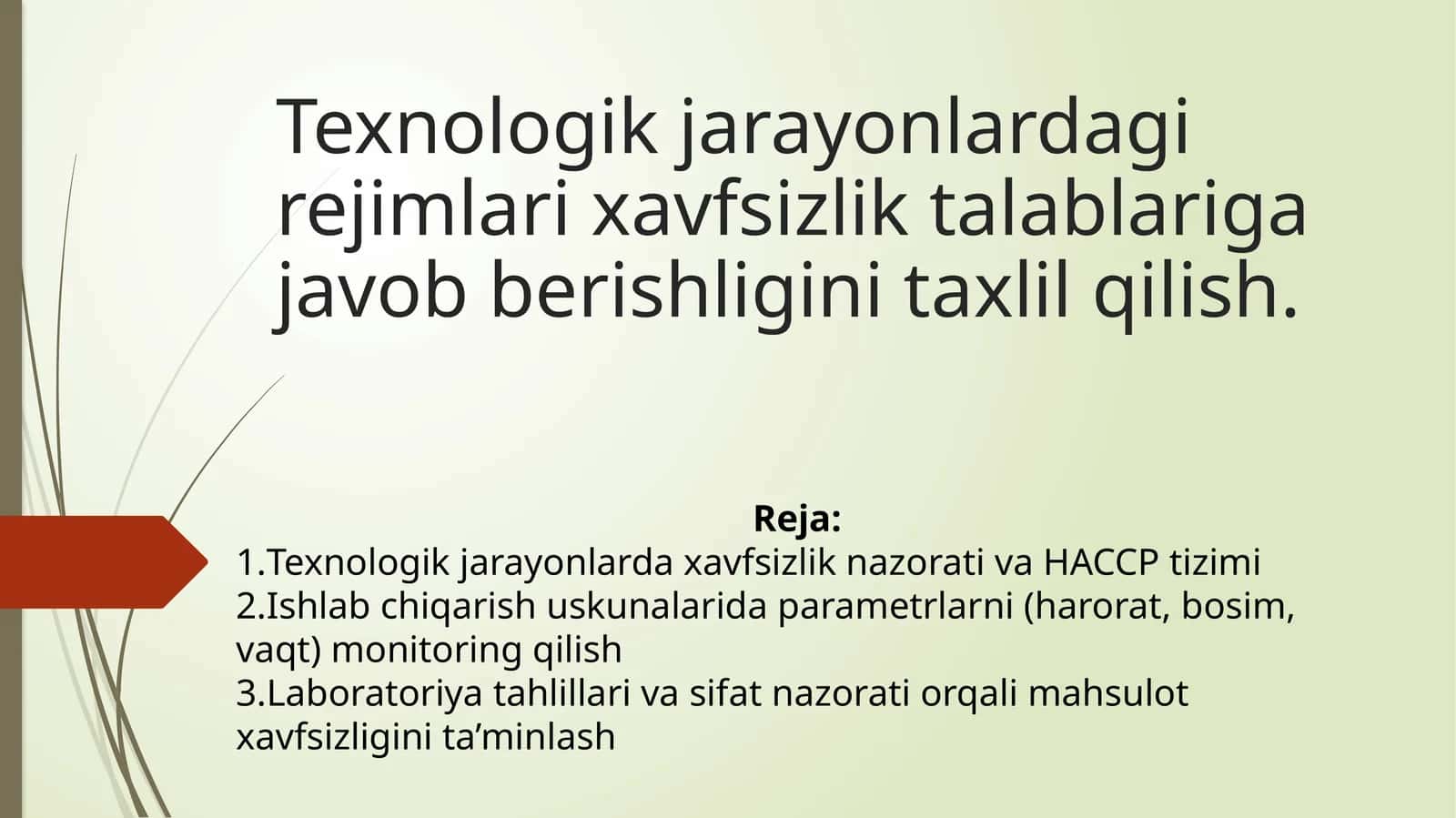 Texnologik jarayonlarda xavfsizlik talablari 1