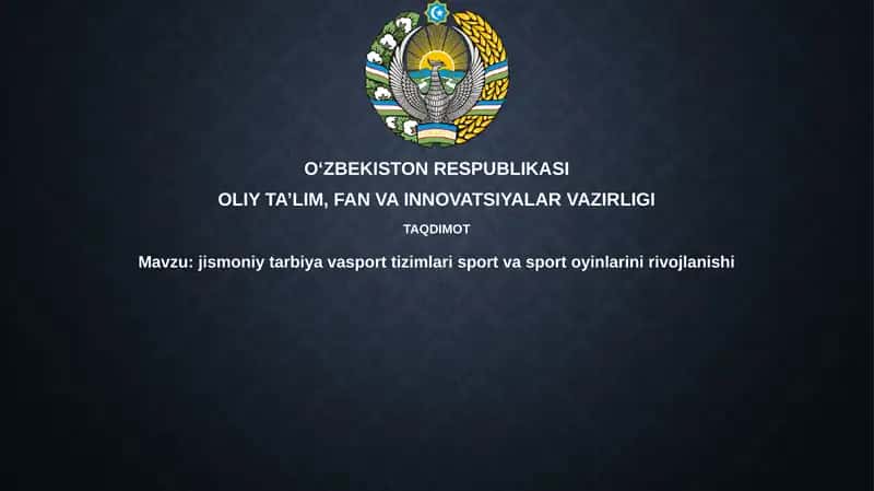 Jismoniy tarbiya va sport tizimlari 1