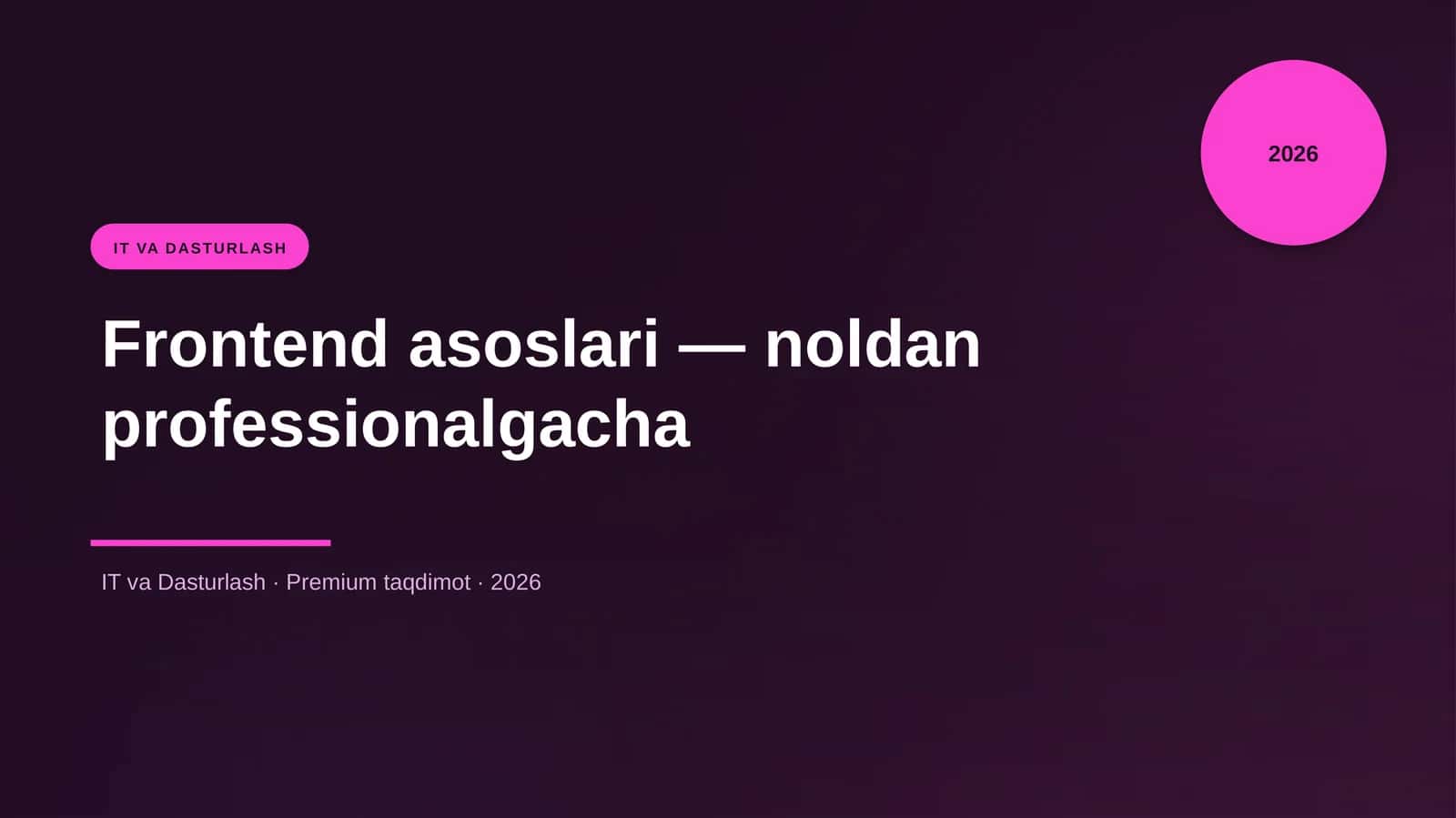 Frontend asoslari — noldan professionalgacha 1