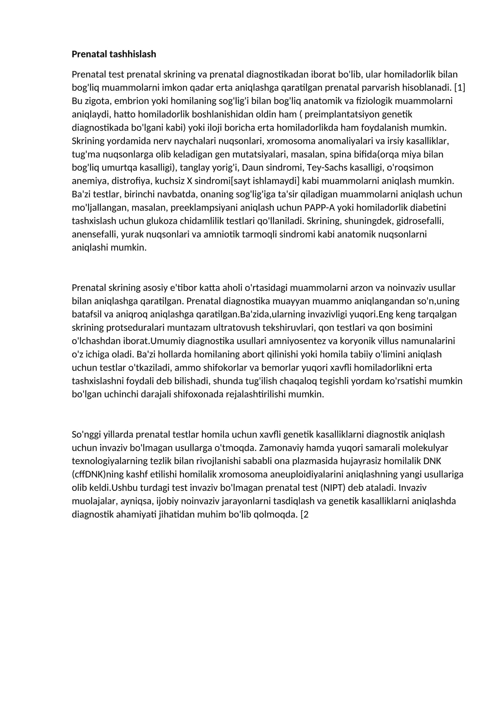 Prenatal tashhislash 1