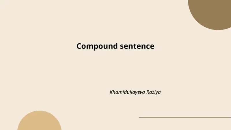 Compound sentence 1