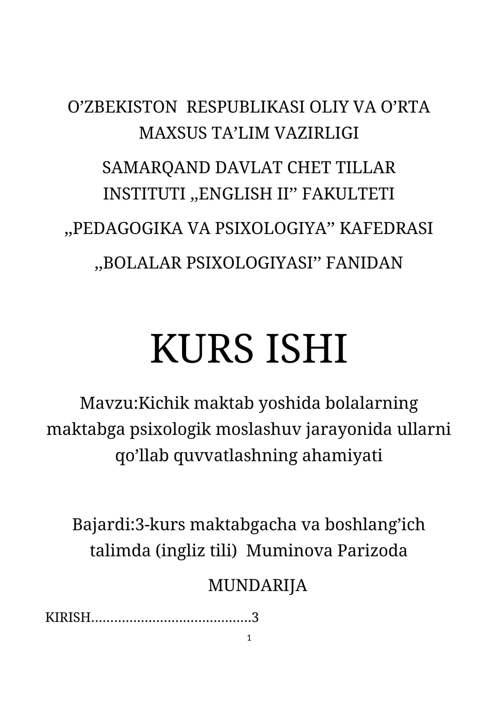 Bolalar psixologiyasi 1
