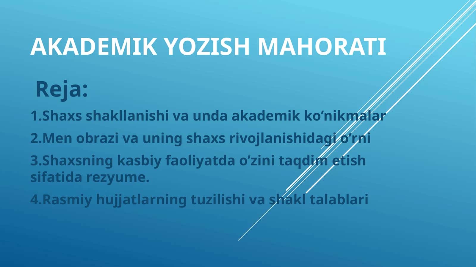 Akademik yozish mahorati 1