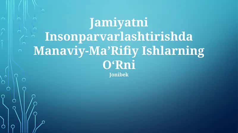 Ma'naviy-Ma’rifiy Ishlar 1