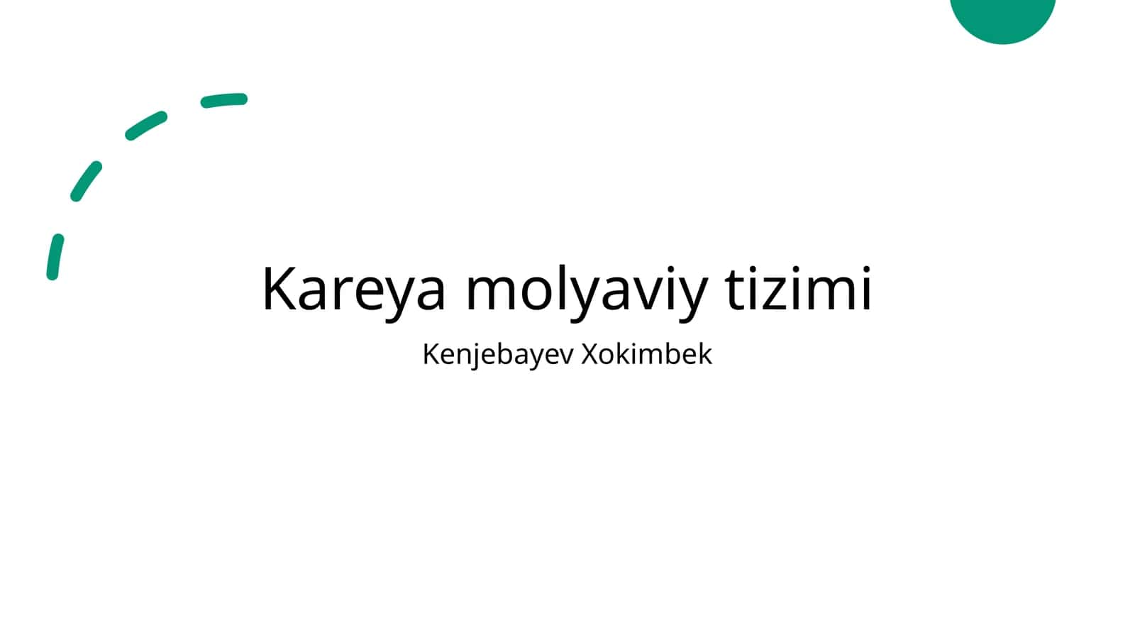 Koreya Moliyaviy Tizimi 1