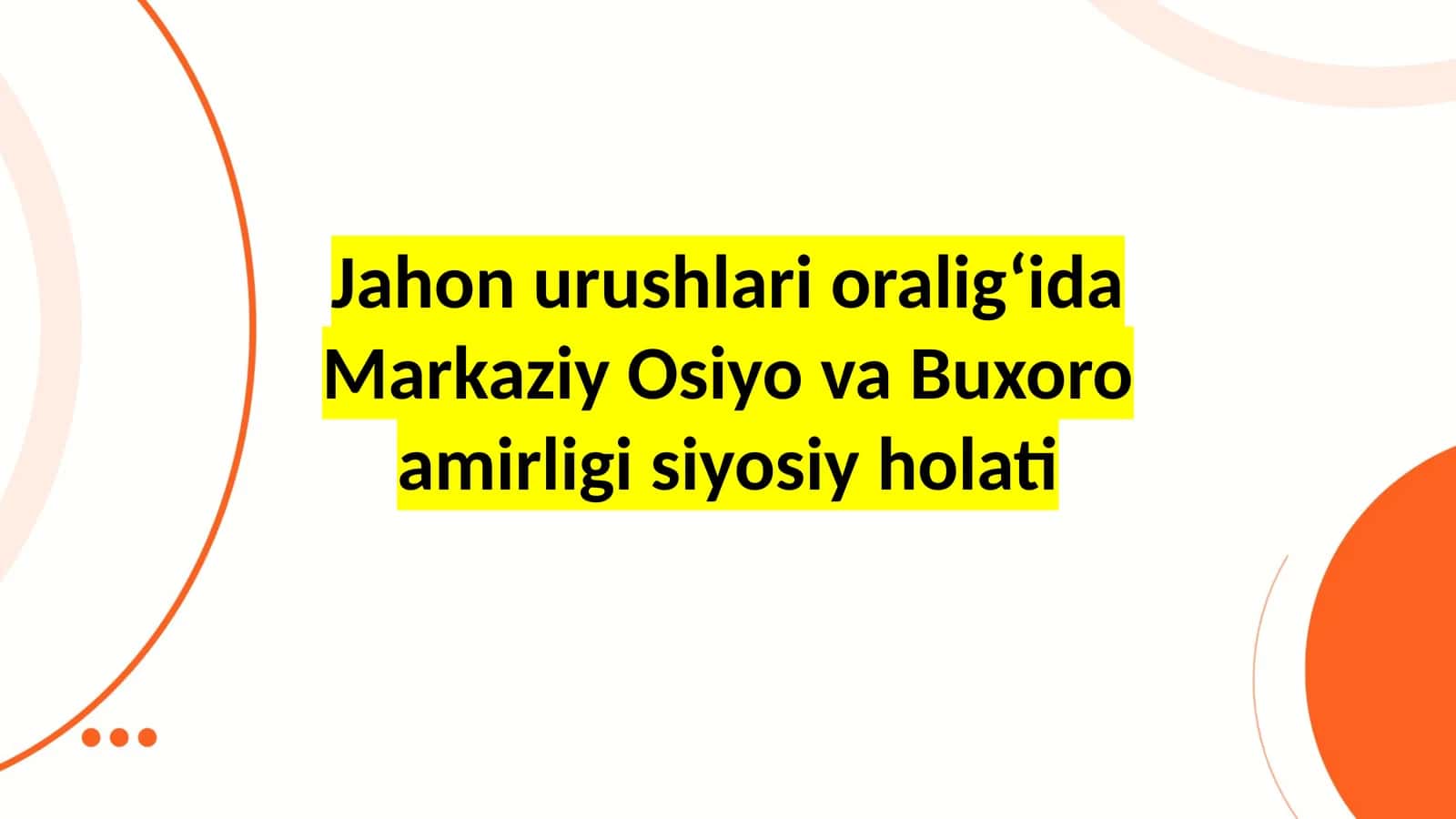 Jahon urushlari oralig‘idagi siyosiy hayot 1