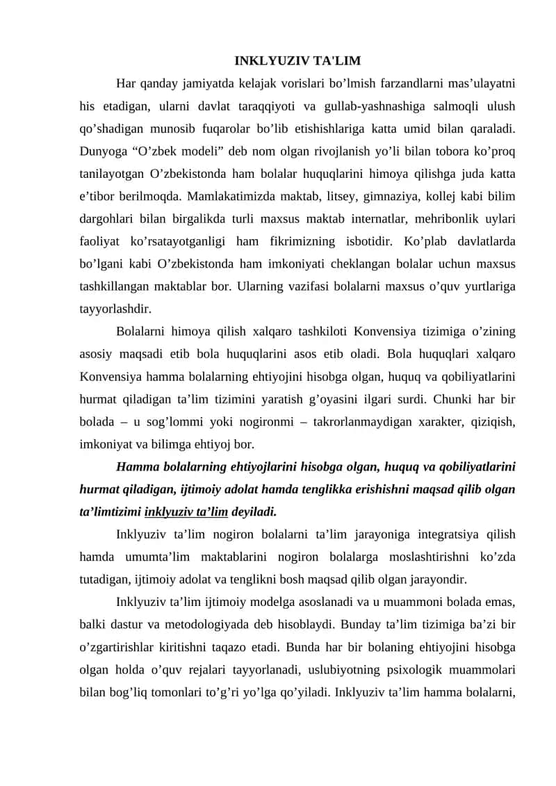 Inklyuziv ta'lim 1