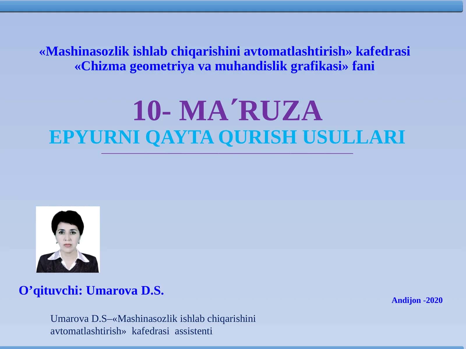 EPYURNI QAYTA QURISH USULLARI 1