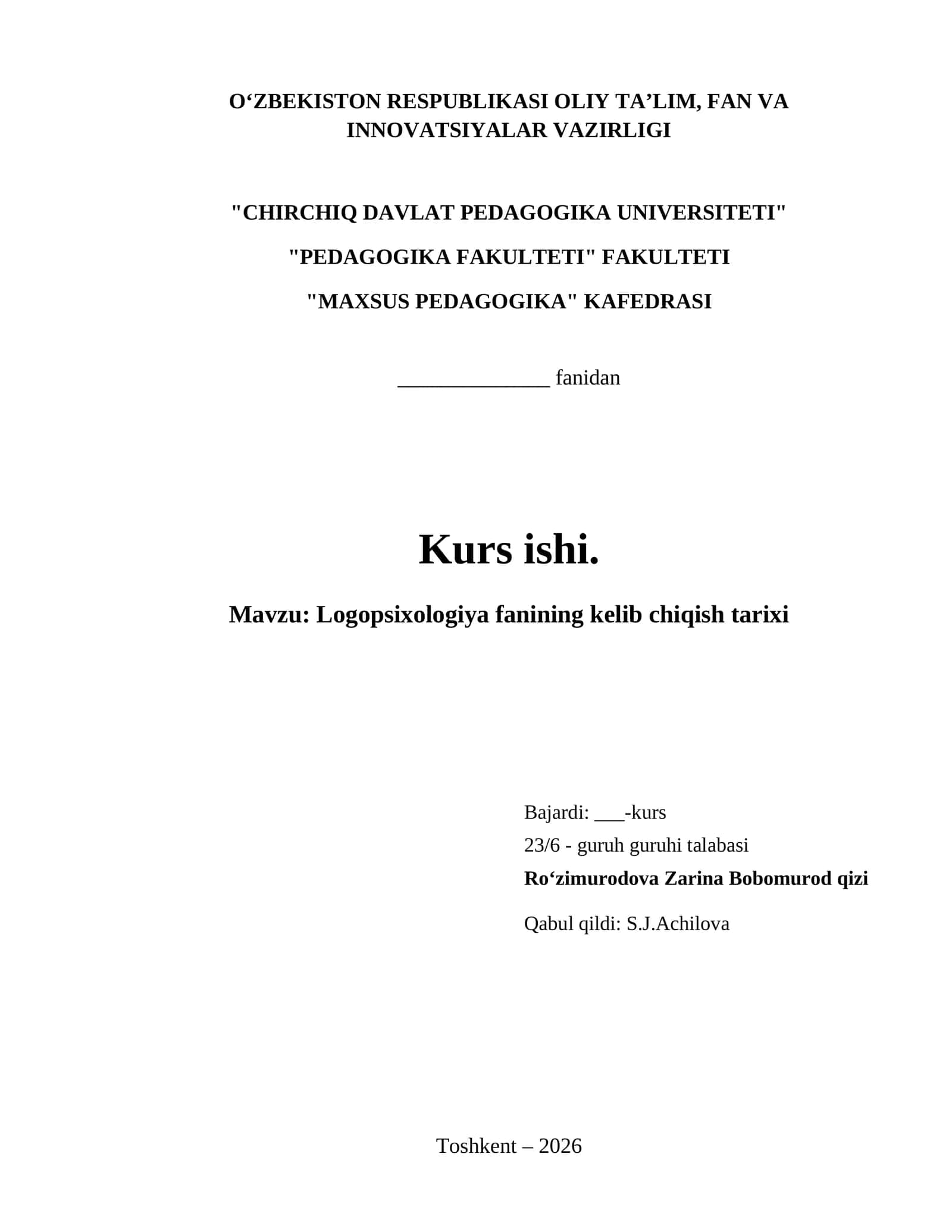 Logopsixologiya fanining kelib chiqish tarixi 1