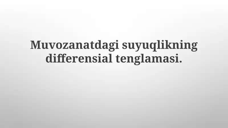 Muvozanat teglamasi 1