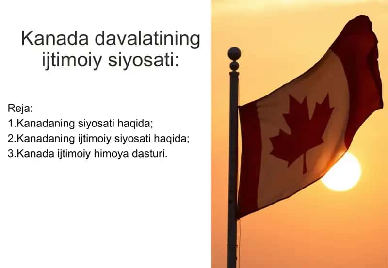 Kanada davalatining ijtimoiy siyosati 1