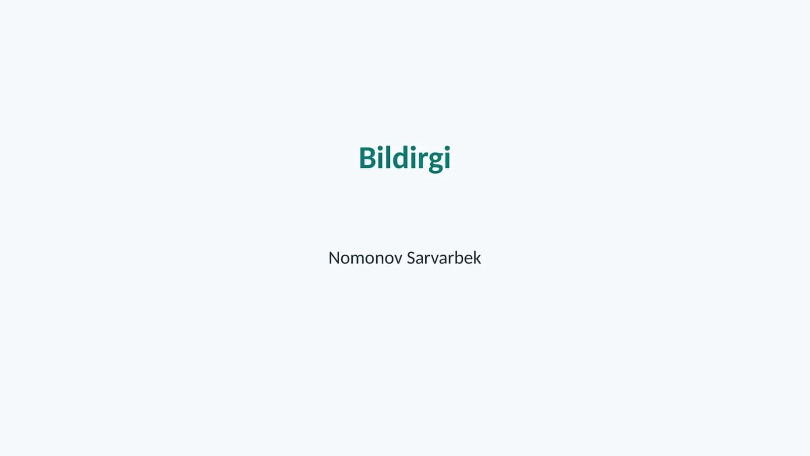Bildirgi 1